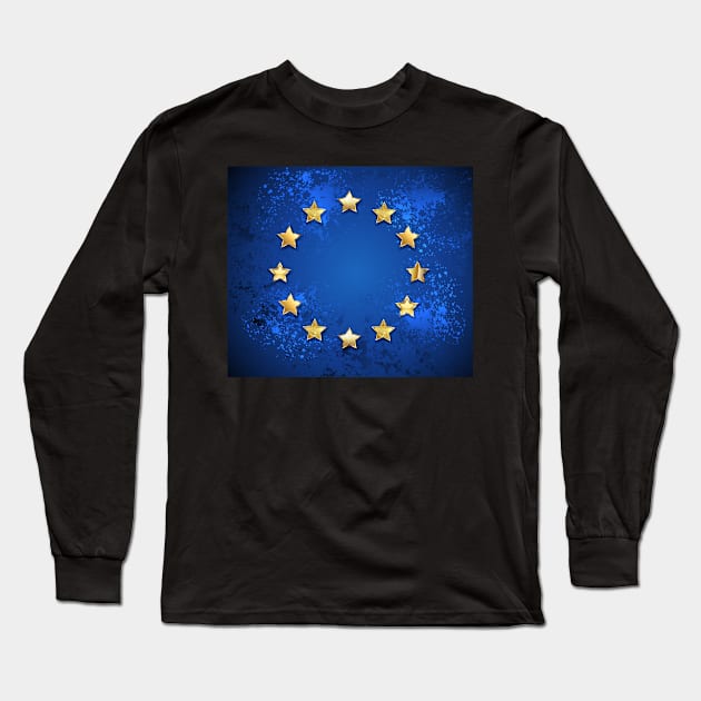 Grungy European Union symbol Long Sleeve T-Shirt by Blackmoon9
